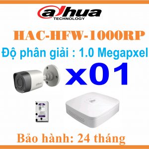 BỘ 01 CAMERA Thân Dahua 1.0 Megapixel