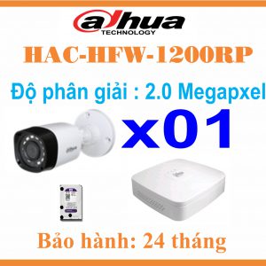 BỘ 01 CAMERA Thân Dahua 2.0Megapixel