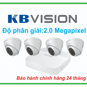TRỌN BỘ 04 CAMERA KBVISION 2.0 Megapixel